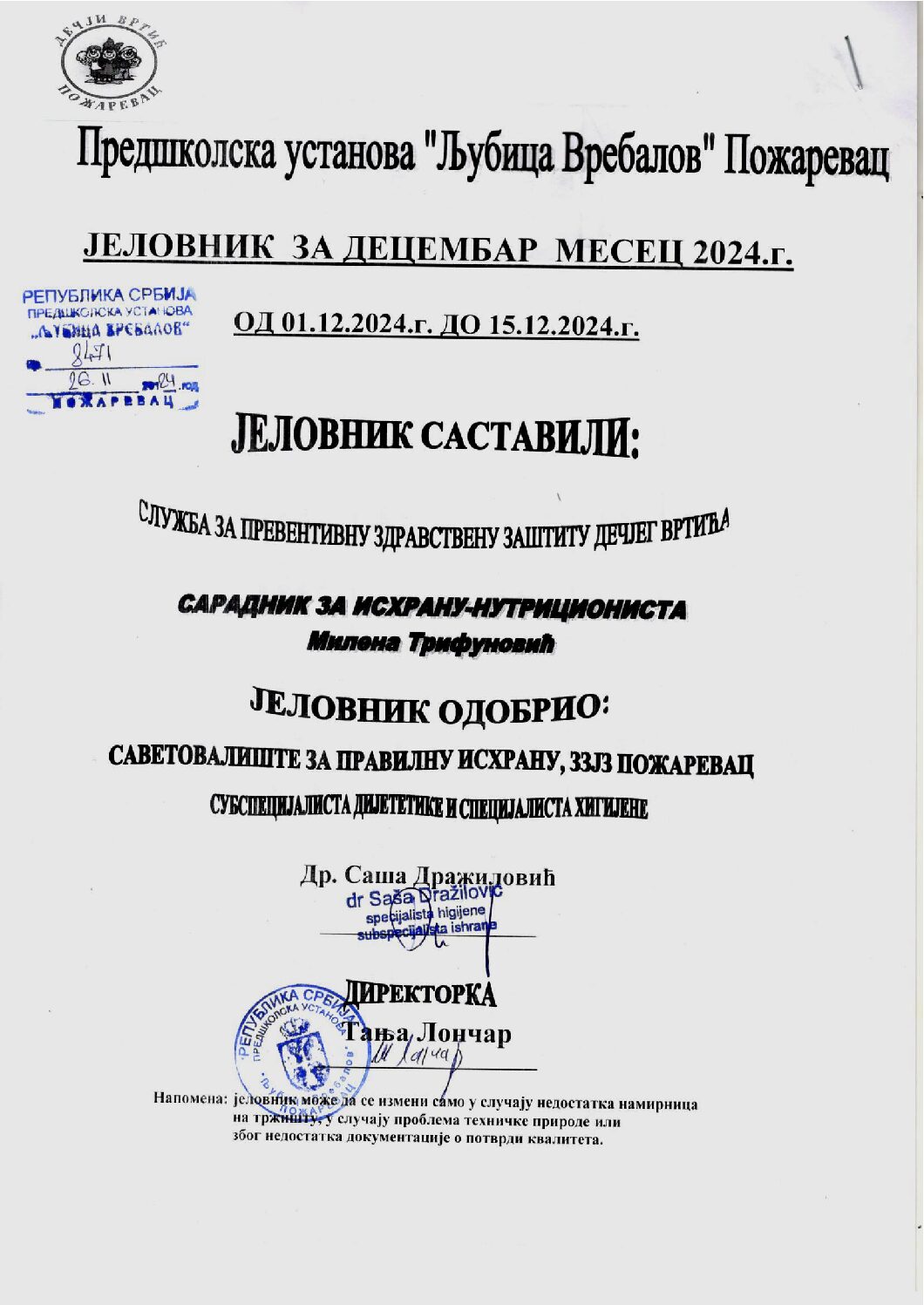 Naslov jelovnika za decembar 2024