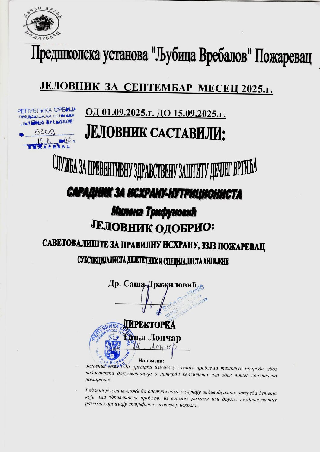 Naslov i odobrenje – septemar 2025